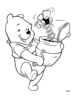 A coloring page of winnie the pooh